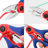 WORKPRO Stainless Electricians Scissors, 6.4" Professional Electrician Shears with Wire Stripper for Soft Cable WORKPRO