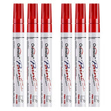 Red Paint Markers Pens - Single color 6 Pack Permanent Oil Based Paint Pen, Medium Tip, Quick Dry and Waterproof Marker for Rock, Wood, Fabric, Overseas