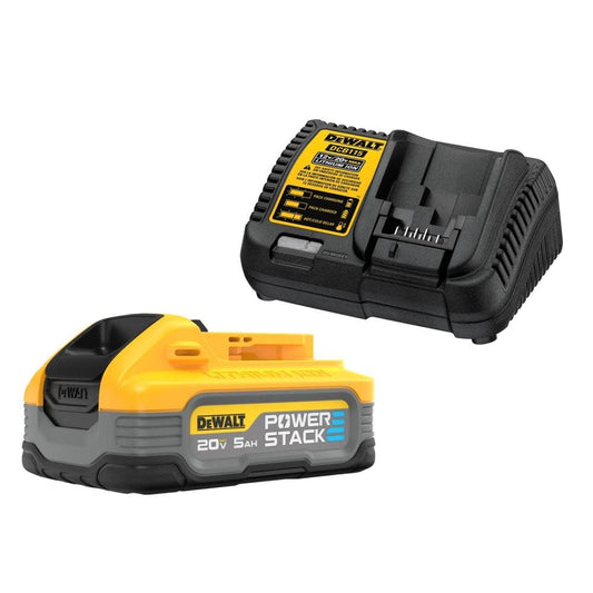 DEWALT Powerstack 20V MAX Battery Starter Kit, Rechargeable, 5Ah, Lithium Ion (DCBP520C) - WoodArtSupply