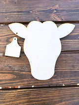 Unfinished Wooden Farm Animal Silhouette DIY Kit for Easy Painting for Wreath, Sign, Home Decor, Wall Art (Cow) AVTRBoutique