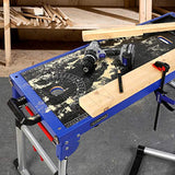 WORKPRO Miter Saw Stand, 5-in-1 Portable Workbench, Quick Folding Work Table with Detachable Miter Saw Stand & Height Adjustable Legs, WORKPRO