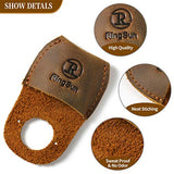 RingSun Thumb Guard Wood Carving Tools, Leather Finger Protector, Handmade Carpenter Working Carving Kit Accessories Brown RS40 Ringsun