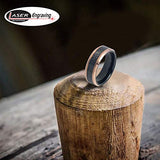 Free Personalized laser engraving Ring for Men and Ring for Women tungsten Band Rings 8mm Two-tone Black IP Inside Rose Gold IP Finish, Inlayed with Tungsten Jeweler
