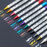 TRANSON 12 Colors Acrylic Paint Marker Pen Set Fine and Brush Dual-tip for Canvas Rock Wood Leather Ceramic DIY Painting TRANSON