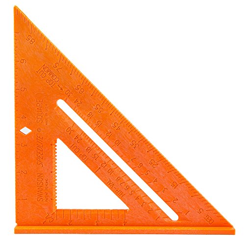 Swanson Tool Co T0118 8 inch Orange Composite Speedlite Speed Square Layout Tool, made of High Impact Polystyrene - WoodArtSupply