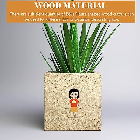 Wooden Boy Girl Cutout 50pcs Wood Female Shapes Unfinished Wooden Cutout Blank Wooden Slices for DIY Painting Staining Burning Crafts Projects DIY HOMSFOU