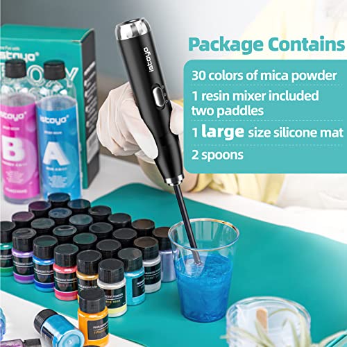 ISTOYO Mica Powder for Epoxy Resin, 30 Color Cosmetic Grade Mica Powder, Pigment Powder, Resin Supplies for Lip Gloss, Resin Molds, Soap Making ISTOYO