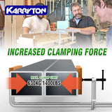 KARRYTON 4-Pack Heavy Duty 12"(300x120mm) F-Clamp w/ 4-3/4" Throat Depth, Bar Size 1"x15/32", 1400LB Clamping Force, Drop Forged Steel Bar Clamps for KARRYTON