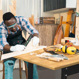 60" Adjustable Workbench, Rubber Wood Top Heavy-Duty Work Bench with Wheels, 2000 LBS Load Capacity Hardwood Worktable with Power Outlets, for Pelnuies