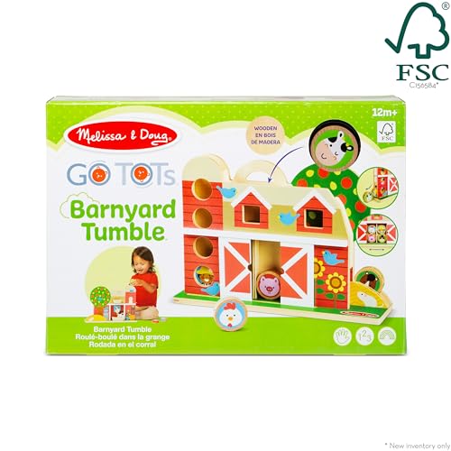 Melissa & Doug GO Tots Wooden Barnyard Tumble with 4 Disks - Farm Themed, Stack And Drop Developmental Toys For Toddlers Ages 1+ Melissa & Doug