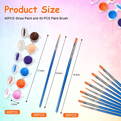 140 PCS Mini Acrylic Paint Set,12 Colors Acrylic Paint Strips for Kids&Adults Craft Paint,Kids Paint Set Container Strips Storage, Perfect for Home