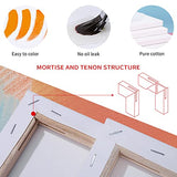 Skyouths Canvases for Painting, 40x30,30x20, 20x15, 8 Set Stretched White Canvas with Petal Paint Tray Palettes & Tape, Artist Canvases Frame Board Skyouths