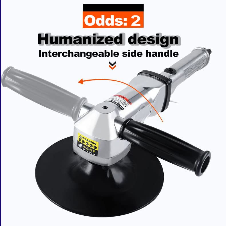 7-Inch Pneumatic Sander Heavy Duty Wet Air Sander/Polisher,Lightweight at 5.47 lbs,Adjustable Speed Up to 2500rpm Pneumatic Polisher Hand Sanding YPCOO