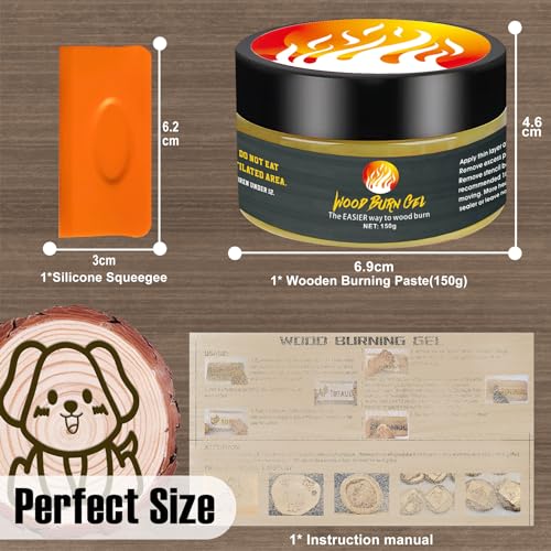 4 OZ Wooden Burning Paste,150ml Heat Activated Marker Paste for Wood Burn Gel,Creating Magical Art in a Few Minutes,Used for Drawing, DIY Arts,Flame EIGTWEN