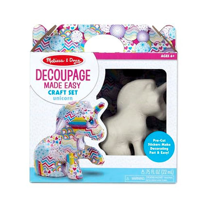 Melissa & Doug Decoupage Made Easy Unicorn Paper Mache Craft Kit with Stickers - WoodArtSupply