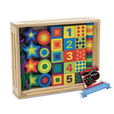 Melissa & Doug Lacing B e a d s in a Box: Wooden Bead Set Bundle with 1 Theme Compatible M&D Scratch Fun Mini-Pad (03775) Melissa & Doug