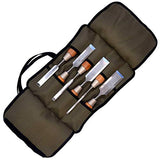 KAKURI Japanese Wood Chisel Set 6 Pcs, Japanese & Western Mixed Style, Made in JAPAN, Professional Heavy Duty Chisels NOMI with Carrying Case for KAKURI