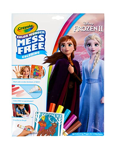 Crayola Color Wonder Frozen Coloring Pages & Markers, Mess Free Coloring, Gift for Kids, Age 3, 4, 5, 6 (Styles May Vary) - WoodArtSupply