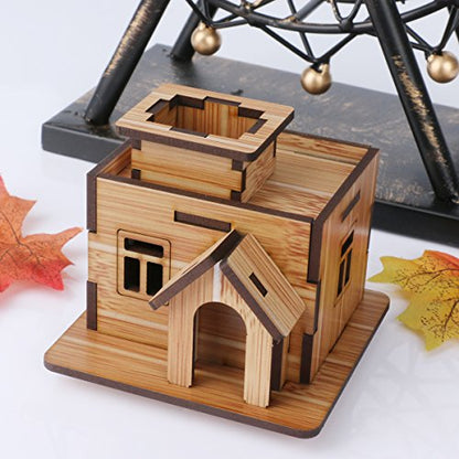ZOSEN 3D Wooden Puzzle, Mini DIY Model House Kit Educational Toys Jigsaw Puzzles Gift for Children and Adult