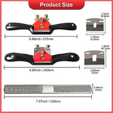 Adjustable Spokeshave Set 2pcs SpokeShave, 6pcs Metal Blade, Portable Woodworking Planes and 4-Way Wood Rasp File, Perfect for Wood Craft, Wood Klmnduo