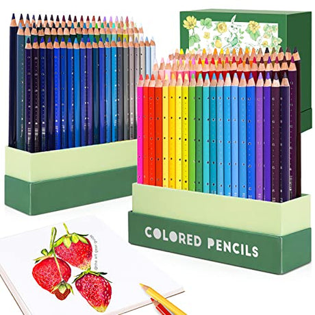 Bundle of Arrtx Professional 126 Colors Colored Pencils with Arrtx 30 Colors Acrylic Paint Pens for Rock Painting, Extra Brush Tip, Water Based Paint Arrtx