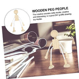 Kisangel 5pcs Cartoon Toy White Embryo Dolls Unfinished Wood Crafts Unfinished Wood Peg Dolls Unfinished Peg Doll Wood Dolls Blank Wood Toys Kisangel