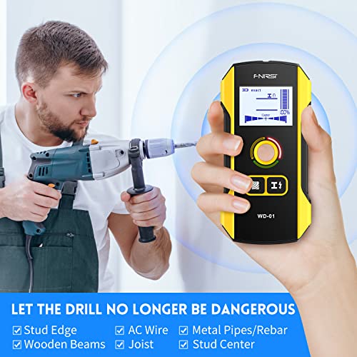 FNIRSI Stud Finder Wall Scanner - 6 in 1 Electronic Wall Wood Metal Stud Finder, Wall Detector with Updated Positioning Hole for Center and Edge of FNIRSI