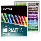 EXTRIC Oil Pastels 36 Colors Count Pastels Art Supplies, Soft Pastels, Oil Pastels for Kids and Artists, Oil Crayons EXTRIC