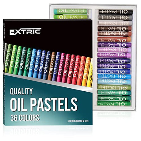 EXTRIC Oil Pastels 36 Colors Count Pastels Art Supplies, Soft Pastels, Oil Pastels for Kids and Artists, Oil Crayons EXTRIC