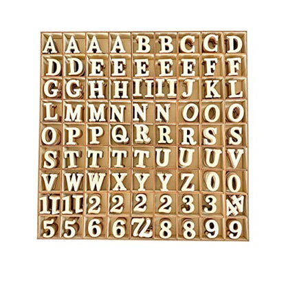 1 Inch 1048 Pieces Wood Letters for Crafts Unfinished Wooden Alphabet Letters with Sorting Tray for Scrapbooking