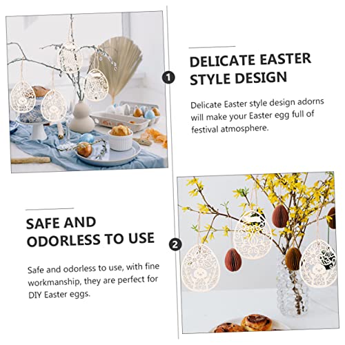 BESPORTBLE 5pcs Easter Ornaments Easter Wooden Egg Cutouts Easter Bunny Embellishments Unfinished Bunny Cutouts BESPORTBLE