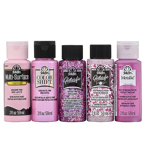 FolkArt Best Acrylic Craft Featuring 5 Premium Pink Formulas, 96424 Paint Set - WoodArtSupply