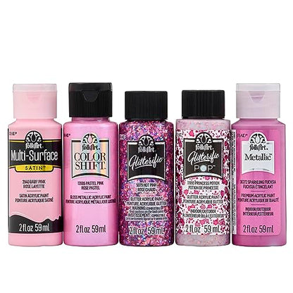 FolkArt Best Acrylic Craft Featuring 5 Premium Pink Formulas, 96424 Paint Set - WoodArtSupply