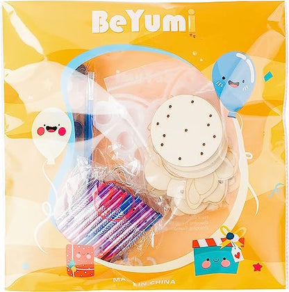 BeYumi Wind Chime Kit for Kids DIY Craft Make Your Own Wooden Musical Wind Chime School Activities Creative Handmade Materials Gifts Kid’s Birthday