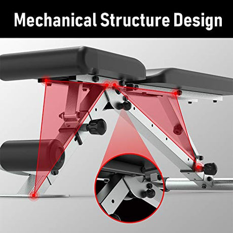 leikefitness Adjustable Weight Bench Foldable Workout Exercise Bench with Automatic Lock for Upright Incline Decline and Flat Full Body Exercise leikefitness