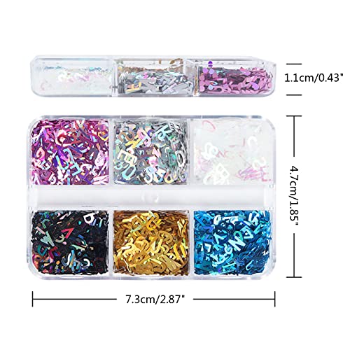 Ankexin English Letters Glitter Sequins Flakes Resin UV Epoxy Mold Fillings Nail Decor - WoodArtSupply