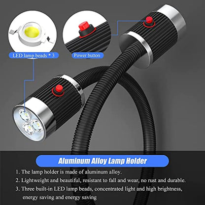 XINYIQI Led Work Light,IP65 Water Proof Flexible Gooseneck Lamp, Led Light gooseneck 900 Lumen for Lathe Milling, Drill Press, Industrial Lighting - WoodArtSupply