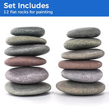 ROCART 12 Extra Large Smooth River Rocks for Painting, Flat Painting Rocks About 4 to 5 Inches in Length Perfect for Kindness Stones, Arts and ROCART