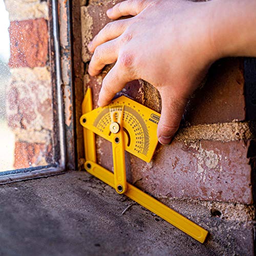 General Tools 29 Plastic Protractor and Angle Finder, Outside, Inside, Sloped Angles, 0° to 180° , Yellow General Tools