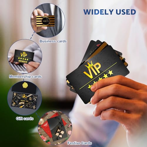 300 Pack Metal Business Cards Laser Engraving Blanks,Black Anodized Aluminum Blanks Name Card,for Laser Engraving DIY Cards, Gift Cards,VIP VZZNN