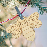 Bee Decor 80 Pcs Unfinished Wooden Cutouts Flower Bee Mushroom Butterfly Blank Wood Slice Blank Wooden Paint Crafts for DIY Crafts Home Decoration ABOOFAN