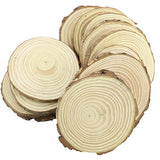 Bignc 12Pcs 4-5-Inch Unfinished Natural Thick Wood Slices Circles with Tree Bark Log Discs for DIY Craft Christmas Rustic Wedding Ornaments BIGNC
