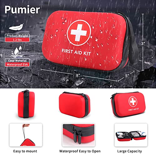 Home-Car-First-Aid-Kit-Camping-Essentials - 263pcs Waterproof Zippers is Ideal for Travel, Office, Boat, Sports, Businesses, Hiking, Emergency Pumier