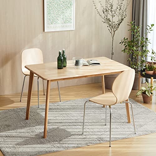 Livinia Canberra 47.2" Rectangular Wooden Dining Table/Mid Century Modern Malaysian Oak Kitchen Table (Natural-Oak) Table Only Livinia