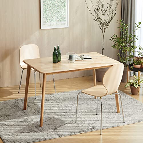 Livinia Canberra 47.2" Rectangular Wooden Dining Table/Mid Century Modern Malaysian Oak Kitchen Table (Natural-Oak) Table Only - WoodArtSupply