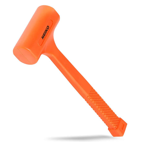 NEIKO 02848A 3 LB Dead Blow Hammer, Neon Orange | Unibody Molded | Checkered Grip | Spark and Rebound Resistant Neiko