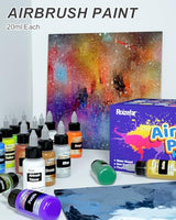 Airbrush Paint, 36 Colors with 4 Thinner Airbrush Paint Set, Water-Based Air brush Paints Acrylic Ready to Spray Includes Metallic & Neon Colors, Roizefar