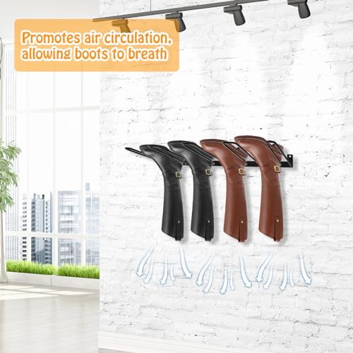 XLSXEXCL 4 Pack Boot Rack Wader Hangers Wall Mount Holds 8 Pairs Boot Organizer Hanging Metal Tall Boot Holder for Cowboy Garage Boot Storage Closet - WoodArtSupply