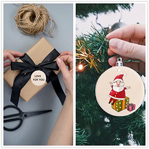 Happyay 30Pcs Natural Wood Slices, 1.5 inch Unfinished Wood Sign, Unfinished Predrilled Log Discs Wooden Circles with 30 pcs Key Rings for DIY Crafts Happyay