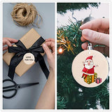 Happyay 30Pcs Natural Wood Slices, 1.5 inch Unfinished Wood Sign, Unfinished Predrilled Log Discs Wooden Circles with 30 pcs Key Rings for DIY Crafts Happyay